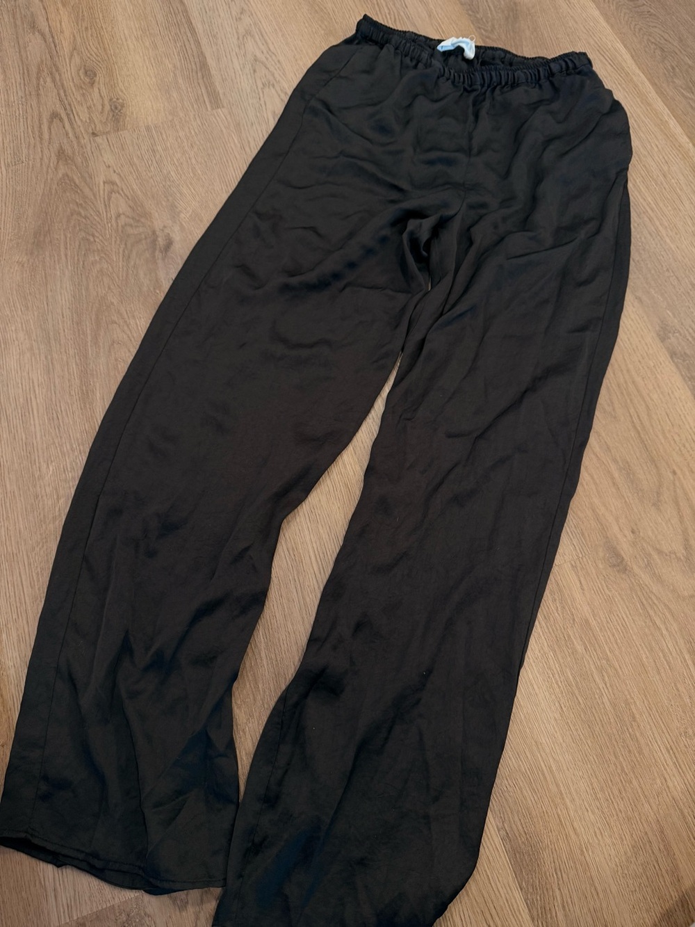 American vintage black silky pants